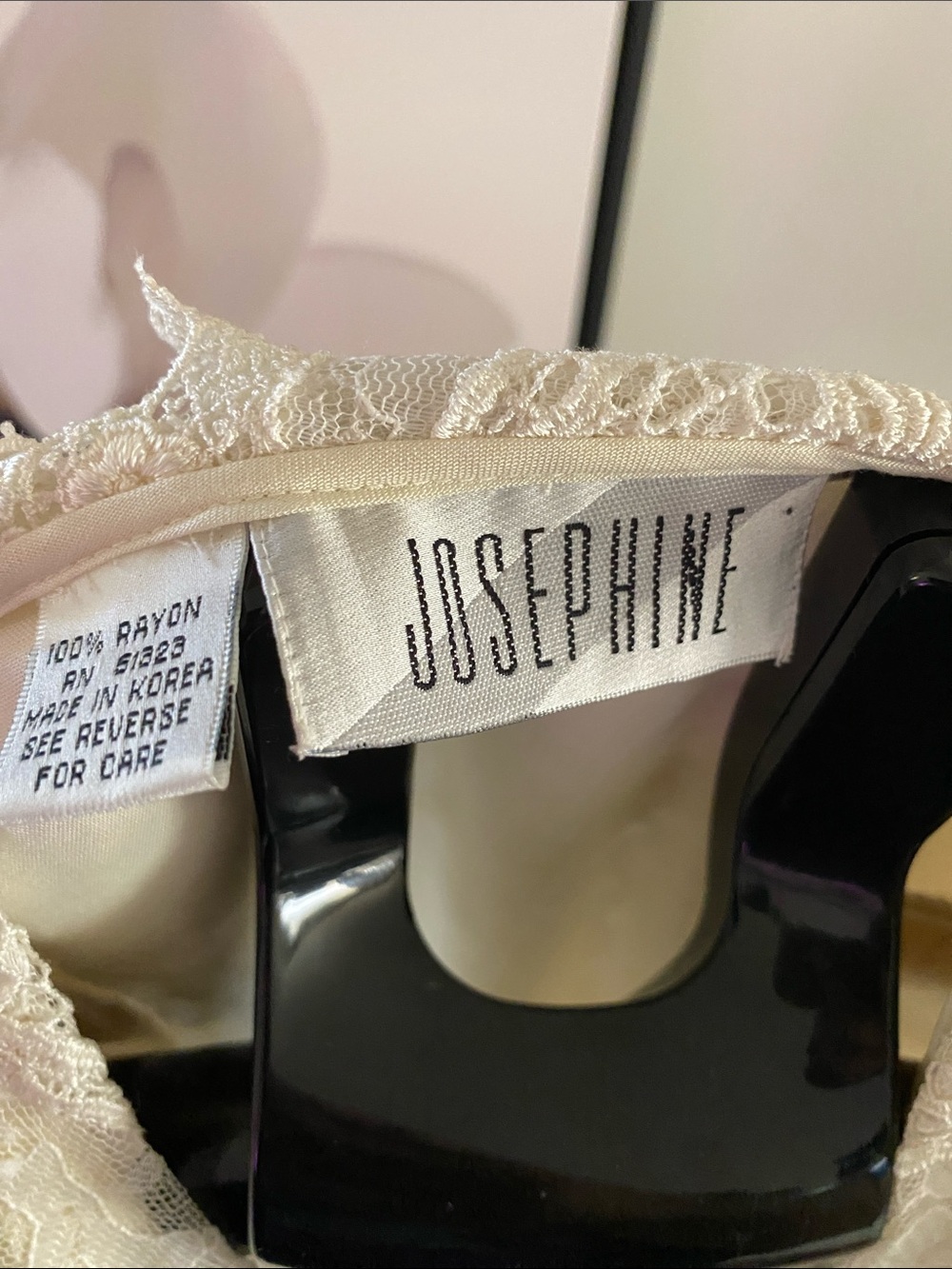 Vintage 80’s Josephine Cream Colored Lace Collared Blouse - Picture 3 of 12